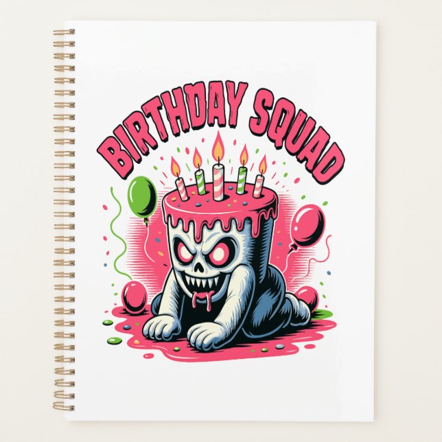 Creepy Cake Skull Birthday Squad Planer (Vorderseite)