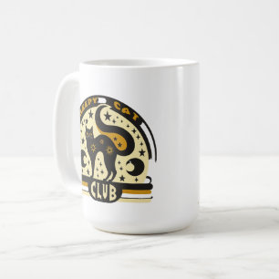 Creepy Cat Club – Retro Mystisches Schwarzes Katze Kaffeetasse