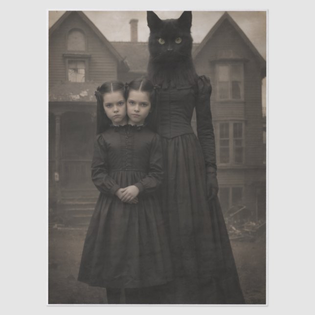 Creepy Cat Family  Seidenpapier (Vorderseite)