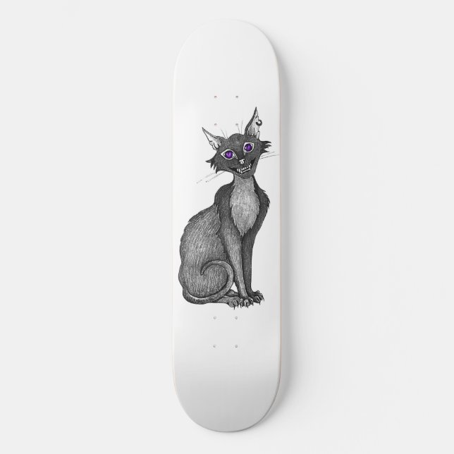 Creepy Cat Skateboard (Vorderseite)