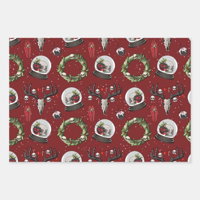 Creepy Christmas Reindeer Geschenkpapier Set (Vorderseite)