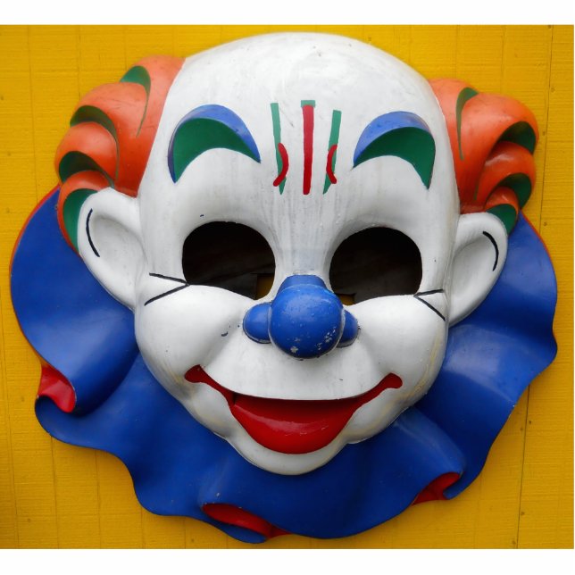 Creepy Circus Clown Freistehende Fotoskulptur (Vorne)