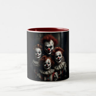 Creepy Circus Clown Zweifarbige Tasse