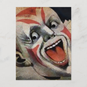 Creepy Clown Face Postkarte