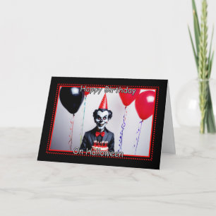 Creepy Clown - Glücklicher Geburtstag zu Halloween Karte