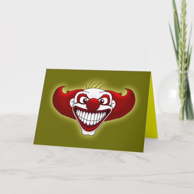 Creepy Clown Greeting Card Karte (Vorderseite)