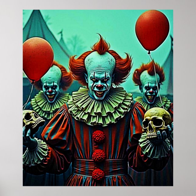 Creepy Clown Horror Scene Design Poster (Vorne)
