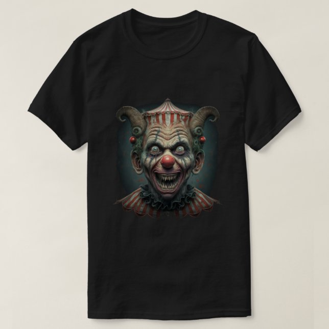 Creepy Clown mit Creepy Grin T-Shirt (Design vorne)