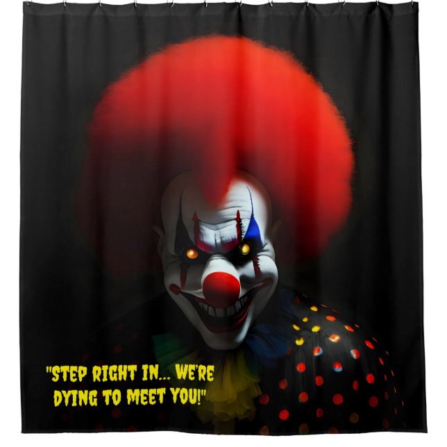 Creepy Clown Phobia Beängstigend Gag Custom Duschvorhang (Vorderseite)