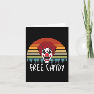 Creepy Clown Vintag Retro Beängstigend Evil Horror Karte