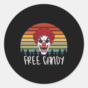 Creepy Clown Vintag Retro Beängstigend Evil Horror Runder Aufkleber