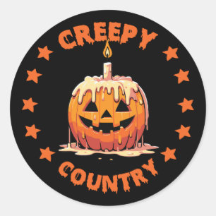 Creepy Country Candle Pumpkin Sticker