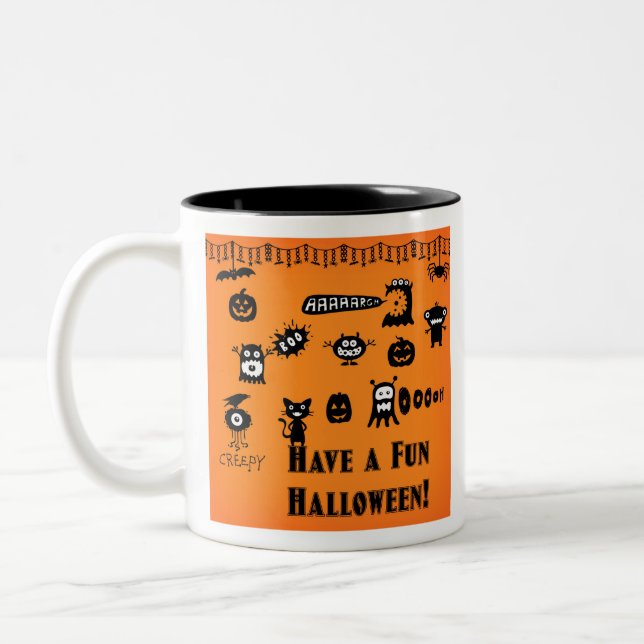 Creepy Crawlies Halloween Zweifarbige Tasse (Links)