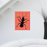 Creepy Crawly Ant Kariert Tableclout Kunst, Dichtu