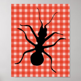 Creepy Crawly Ant Kariert Tableclout Kunst, Dichtu Poster