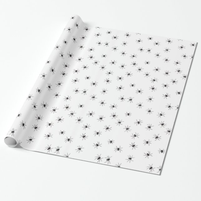 Creepy Crawly Spinnen Geschenkpackung, Schwarz-wei Geschenkpapier (Ungerollt)