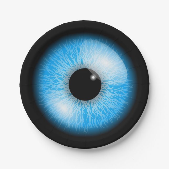 Creepy Creepy Blue Eyeball Halloween Pappteller (Vorderseite)