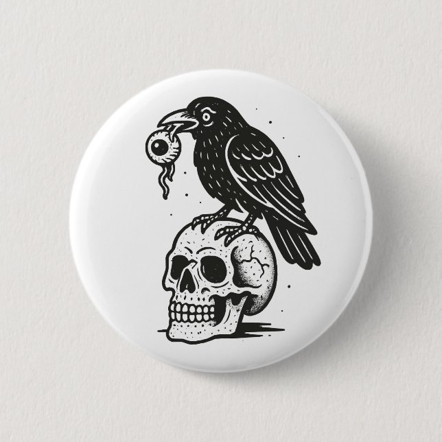 Creepy Crow Button (Vorderseite)