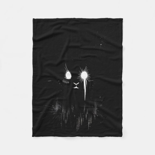 Creepy Cute Goth Bunny Horror Rabbit Sketch Alt Ng Fleecedecke (Vorderseite)