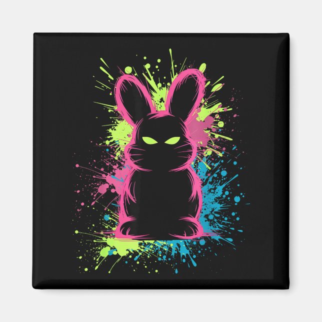 Creepy Cute Goth Bunny Horror Rabbit Sketch Alt Ng Magnet (Vorne)