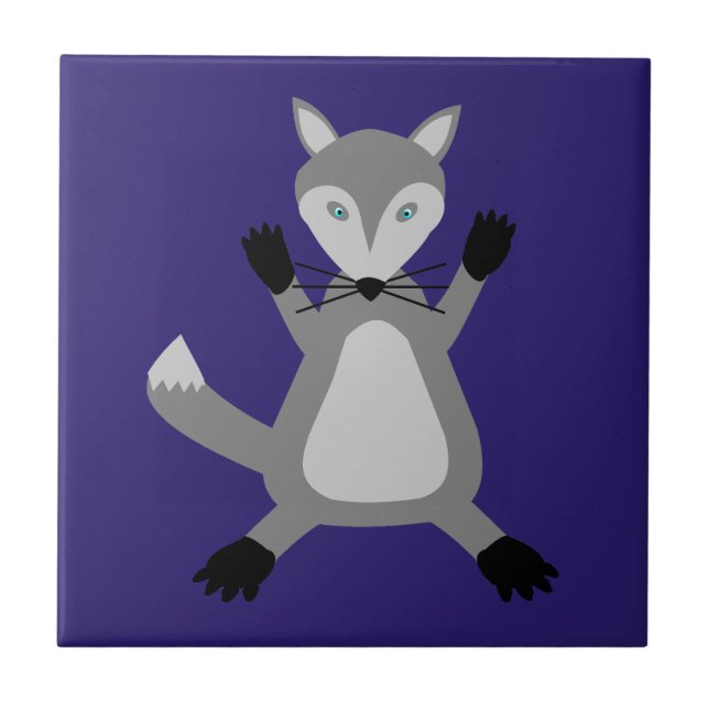 Creepy Cute Halloween Wolf Fliese (Vorderseite)