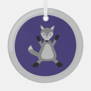 Creepy Cute Halloween Wolf Ornament Aus Glas