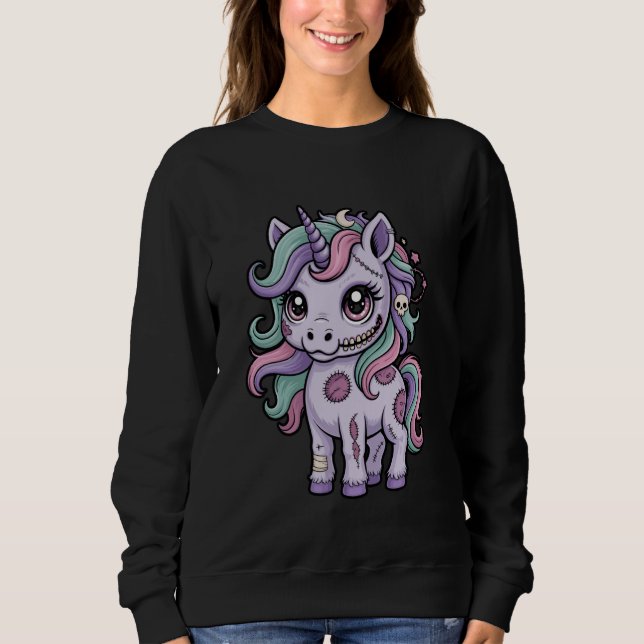 Creepy Cute Pastel Unicorn Sweatshirt (Vorderseite)