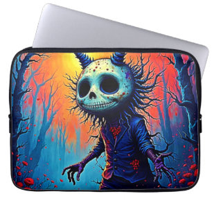 Creepy Dämon in spöttischem Holzdesign Laptopschutzhülle