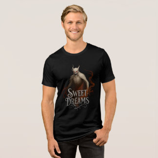 Creepy Demon Ghost with "Sweet Dreams" Text Tri-Blend Shirt