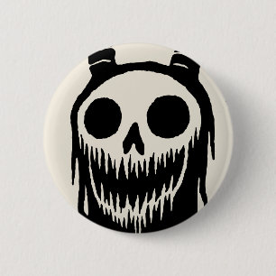 Creepy Demon Skull Button