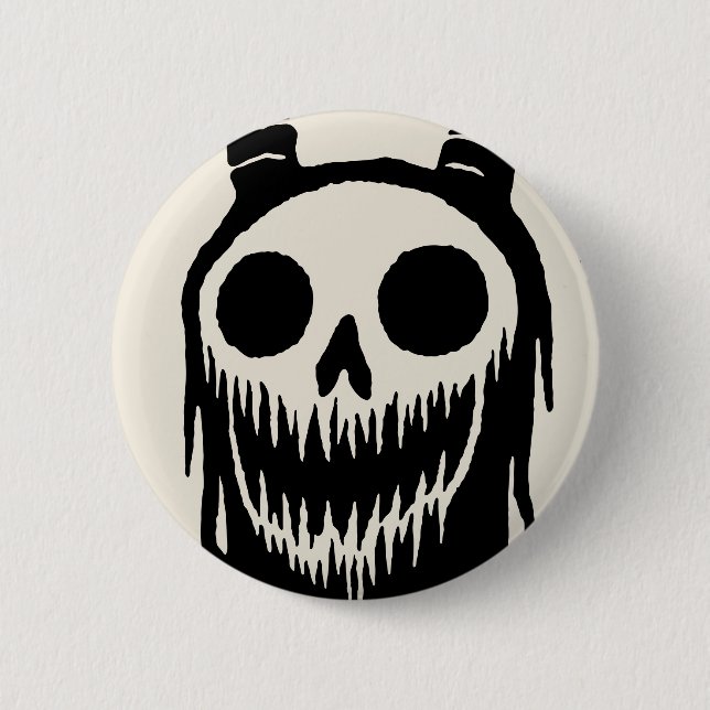 Creepy Demon Skull Button (Vorderseite)