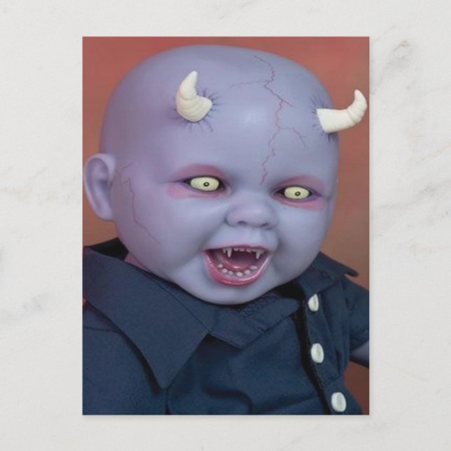 Creepy Devil Baby Doll Postkarte (Vorderseite)
