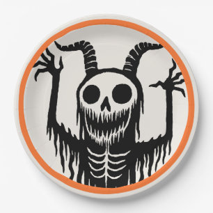 Creepy Devil Skull Halloween Pappteller