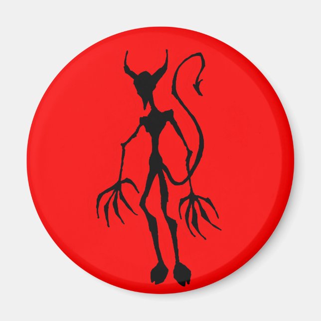 Creepy Devil Strichmännchen Magnet (Vorne)