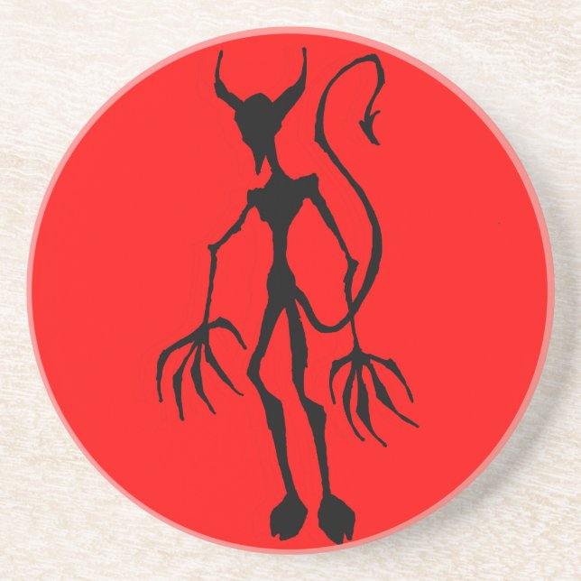 Creepy Devil Strichmännchen Untersetzer (Vorne)