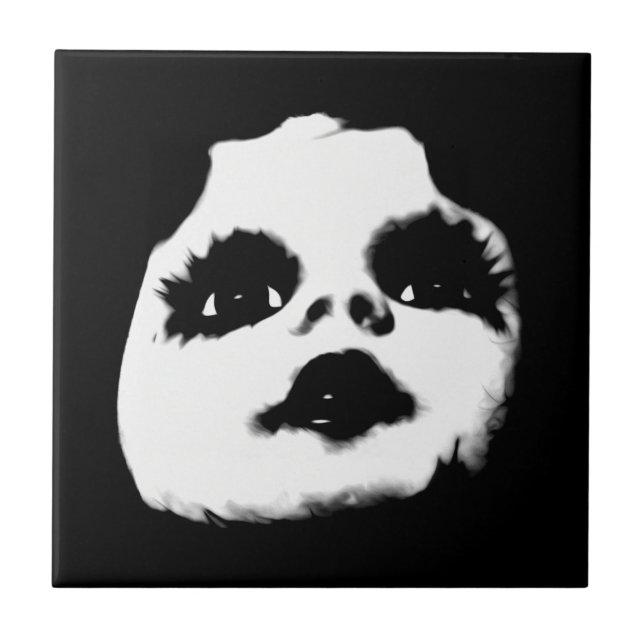 Creepy Doll Face Fliese (Vorderseite)