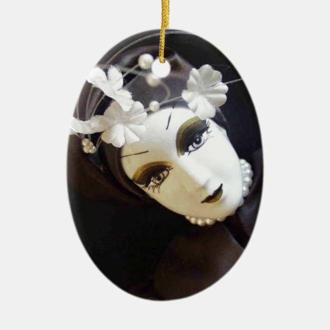 Creepy Doll Face Keramik Ornament (Vorne)