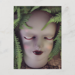 Creepy Doll Fern Planter Postkarte