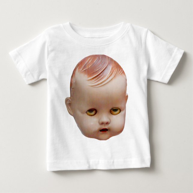 Creepy Doll's Head Baby T-shirt (Vorderseite)
