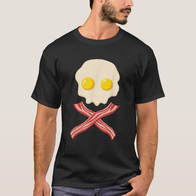 Creepy Egg Bacon Skull Ghost Face Monster Zombie H T-Shirt (Vorderseite)