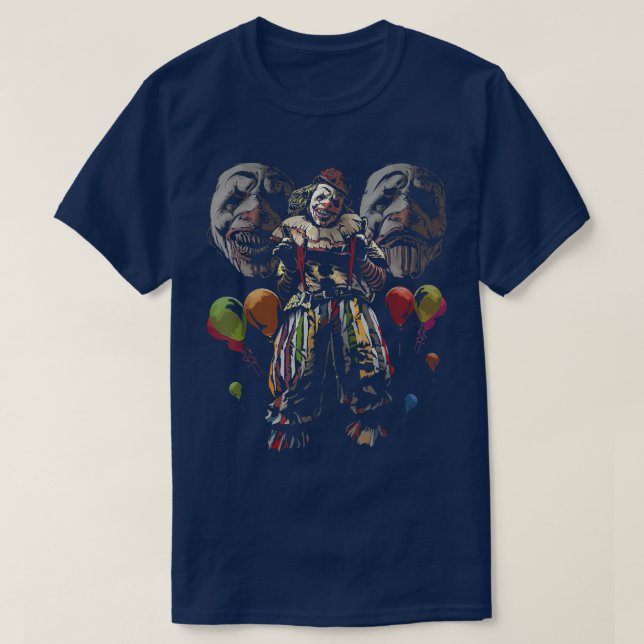 Creepy Evil Clowns Balloons Horror Beängstigend Ha T-Shirt (Design vorne)