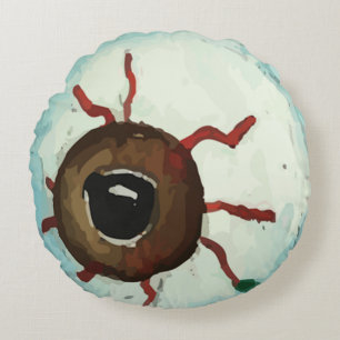 Creepy Eyeball #2 Rundes Kissen