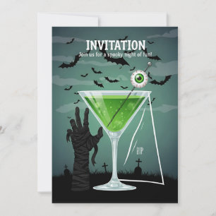 Creepy Eyeball Cocktail Halloween-Party Card Einladung