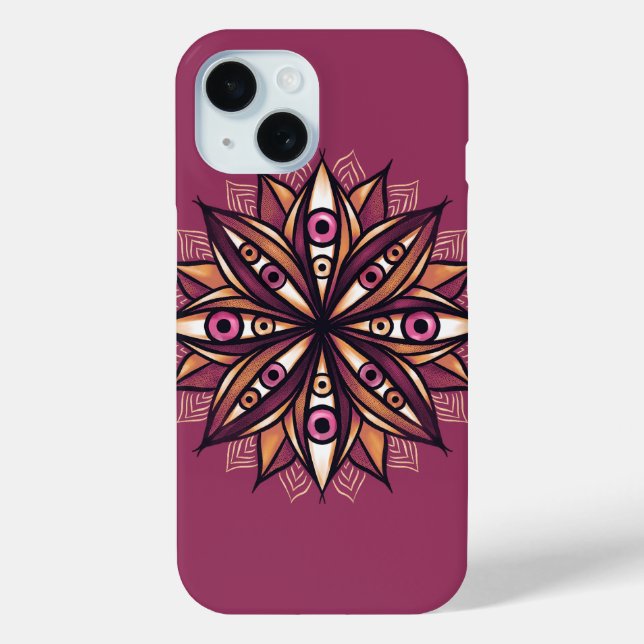 Creepy Eyes Psychedelic Blume Trippy Art Case-Mate iPhone Hülle (Rückseite)