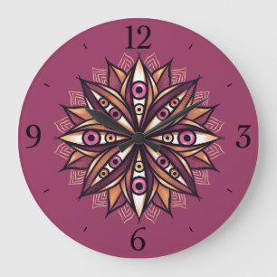 Creepy Eyes Psychedelic Blume Trippy Art Große Wanduhr