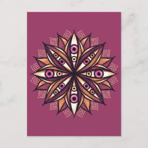 Creepy Eyes Psychedelic Blume Trippy Art Postkarte