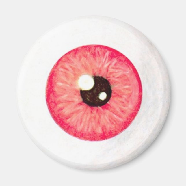 Creepy Fire Red Eyeball Magnet (Vorne)