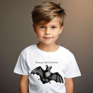 Creepy Flying Vintag Bat Halloween T-Shirt