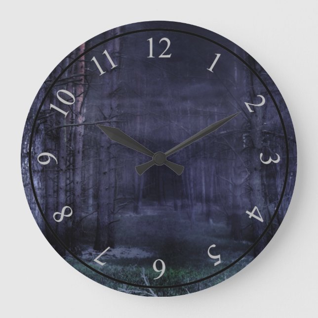 Creepy Forest Große Wanduhr (Vorderseite)