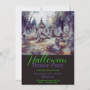 Creepy Friedhof Graves Halloween Party Einladung